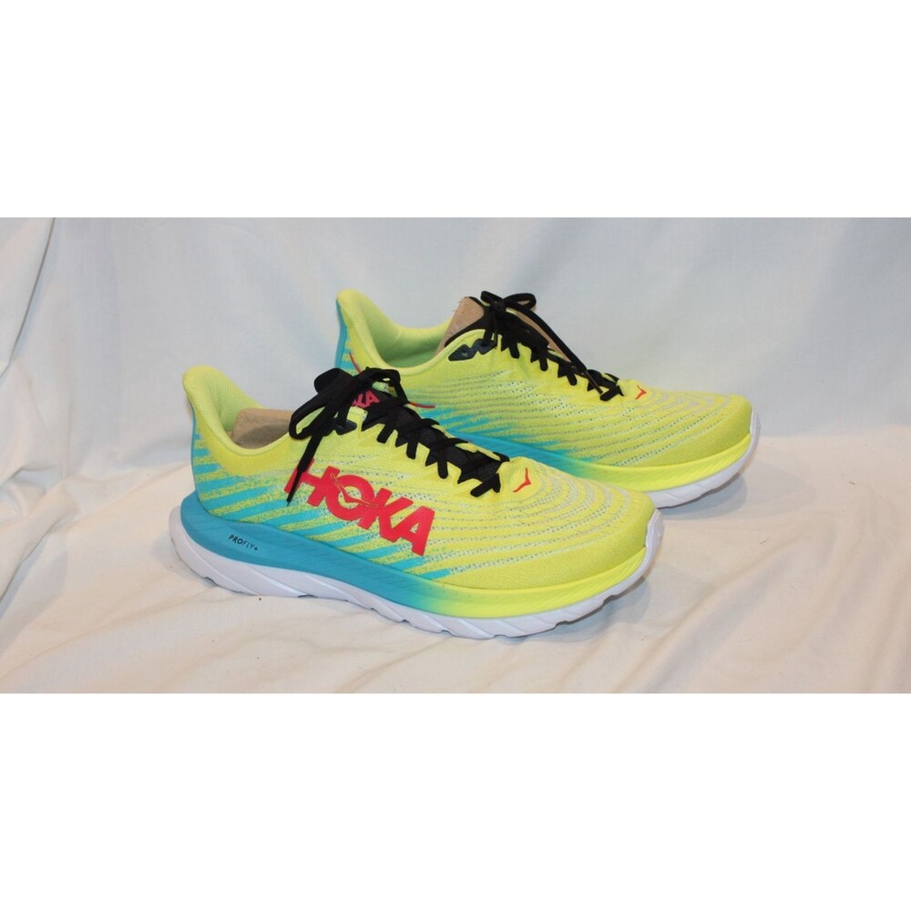 Hoka Mach 5 Men's Running Athletic Sneakers NWOB YELLOW BLUE SZ 13 D